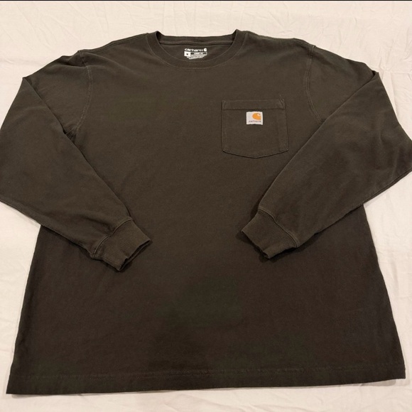 Carhartt Gray and Olive Men's Long Sleeve Shirts lot of 2 size Medium - Picture 6 of 10